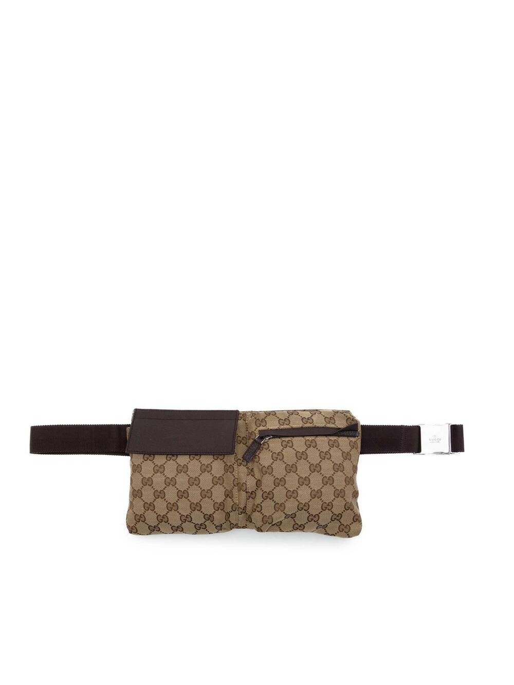 Gucci Gg Canvas Double Pocket Belt Bag #361849G54B
